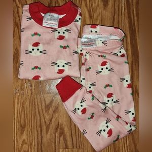 EUC Hanna Andersson Christmas Kitty Pajamas